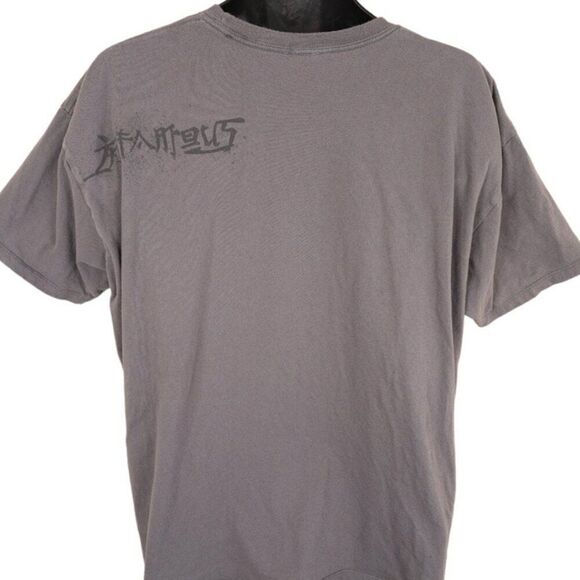 Vintage Infamous Dragon T Shirt Mens Size 2XL Gray Y2K Tattoo Flash - Picture 3 of 7